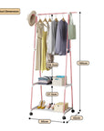 Lukzer A-Shape Garment Rack with 2 Bottom Shelves – MGR-010