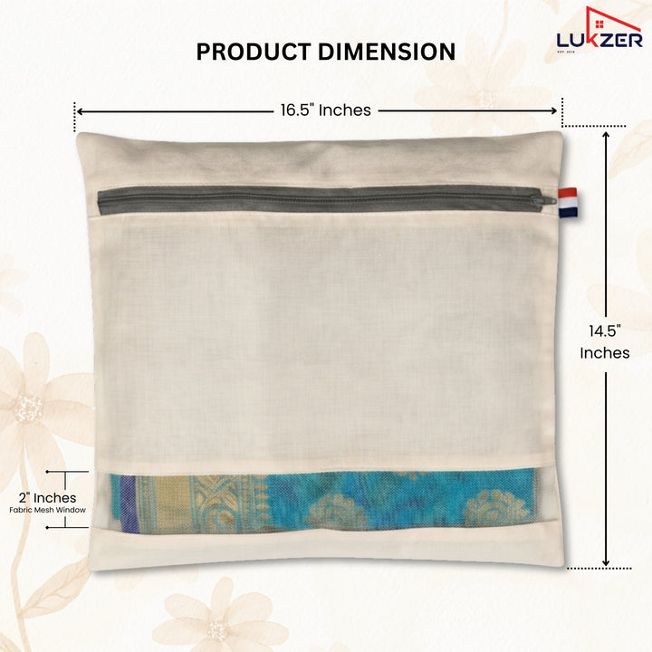 Lukzer 24 Pcs Big Size with Zip Closure & Mesh Window Saree Covers (Cotton)