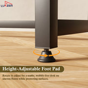 Lukzer Wooden & Metal Study Desk with 3 Storage Shelf & Open Bookshelf for Home (MST-011/Black & Oak Brown)