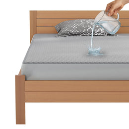 Lukzer Quilted Cotton Waterproof Mattress Protector Grey (MTP-QGR-001)