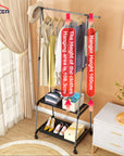 Lukzer A-Shape Garment Rack with 2 Bottom Shelves – MGR-010