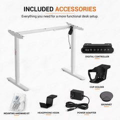 Lukzer Electric Height Adjustable Desk Frame (EST-003-F/White)