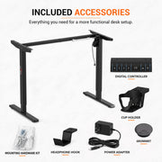 Lukzer Electric Height Adjustable Desk Frame with USB & Type-C Port on Control (EST-003/UC-F/Black)