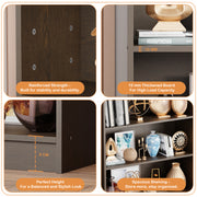 Lukzer Engineered Wood 6 Tier Bookcase Open Bookshelf & Display Rack (MR-032/Oak Brown)