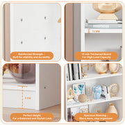 Lukzer Engineered Wood 6 Tier Bookcase Open Bookshelf & Display Rack (MR-032/White)