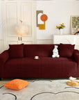 Jacquard Sofa Cover (Pastel Deep Maroon Tribal Pattern)