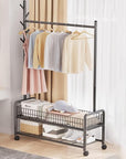 Lukzer Sturdy Garment Stand – 2 Bottom Shelves, Mesh Design, MGR-004 - 110cm (Gold/White/Black/Deep Sea/Pink/Grey)