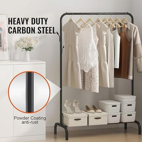 Metal Garment Stand with Bottom Shelf (MGS-001)