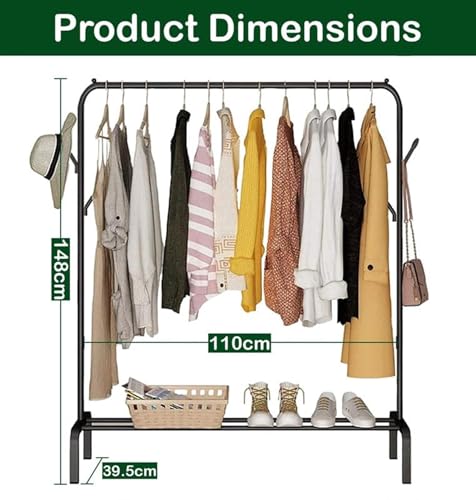 Metal Garment Stand with Bottom Shelf (MGS-001)