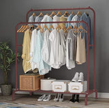 Lukzer Heavy-Duty Double Garment Rack with Bottom Storage – (MGS-002)(White, Gold, Black, Rose Gold, Silver)