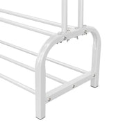 Lukzer Double Garment Stand with 2 Bottom Shelves – Sturdy Clothing Rack (Model: MGS-003, Gold/Black/White)