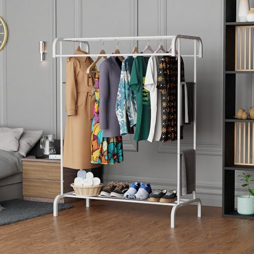 Double Rod Garment Stand with Bottom Shelf (MGS-004)