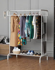 Double Rod Garment Stand with Bottom Shelf (MGS-004)