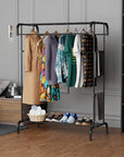 Double Rod Garment Stand with Bottom Shelf (MGS-004)