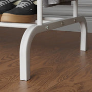 Lukzer Heavy-Duty Double Rod Garment Rack – Bottom Shelf, MGS-004 (Black/White)