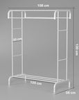 Double Rod Garment Stand with Bottom Shelf (MGS-004)