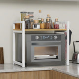 Lukzer Multi-Purpose Kitchen Rack – 1 Layer, MKR-001 (Metal Frame & Engineered Wood, White Frame/Oak Brown Board, Black Frame/Oak Brown Board)