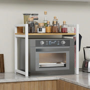 Lukzer Multi-Purpose Kitchen Rack – 1 Layer, MKR-001 (Metal Frame & Engineered Wood, White Frame/Oak Brown Board, Black Frame/Oak Brown Board)