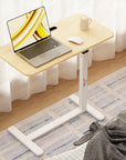 Lukzer Metal Frame Engineered Wood Top Height Adjustable Study Table - MST-002 (White Frame/Oak Light Top)