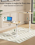 Lukzer Metal Frame Engineered Wood Top Height Adjustable Study Table - MST-002 (White Frame/Oak Light Top)