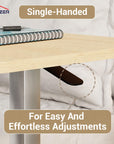 Lukzer Metal Frame Engineered Wood Top Height Adjustable Study Table - MST-002 (White Frame/Oak Light Top)