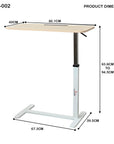 Lukzer Metal Frame Engineered Wood Top Height Adjustable Study Table - MST-002 (White Frame/Oak Light Top)