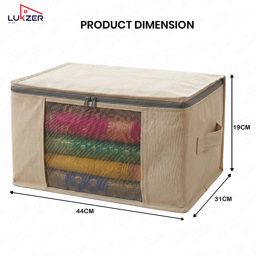 Lukzer 6 Pcs Large Size with Zip Closure & Mesh Window Saree Covers (Cotton)