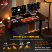 Lukzer Electric Automatic Height Adjustable Sit Stand Desk EST-003 ( Black & Black)