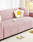 Jacquard Sofa Cover (Pastel Pink Zigzag Pattern)