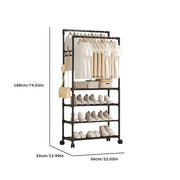 Lukzer Multi-Layer Metal Clothes Organizer Rack with Wheels