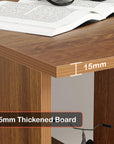 Lukzer Engineered Wood Study Desk with Built-in Bookshelf – ST-007 (White, Wenge & Oak Brown)
