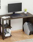 Lukzer Engineered Wood Study Desk with Built-in Bookshelf – ST-007 (White, Wenge & Oak Brown)