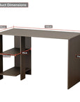 Lukzer Engineered Wood Study Desk with Built-in Bookshelf – ST-007 (White, Wenge & Oak Brown)