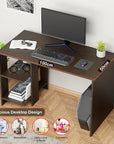 Lukzer Engineered Wood Study Desk with Built-in Bookshelf – ST-007 (White, Wenge & Oak Brown)