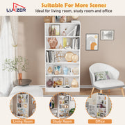 Lukzer Engineered Wood 6 Tier Bookcase Open Bookshelf & Display Rack (MR-032/White)
