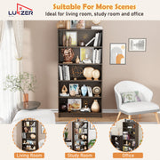 Lukzer Engineered Wood 6 Tier Bookcase Open Bookshelf & Display Rack (MR-032/Oak Brown)