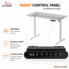 Lukzer Electric Height Adjustable Desk Frame (EST-003-F/White)