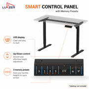 Lukzer Electric Height Adjustable Desk Frame with USB & Type-C Port on Control (EST-003/UC-F/Black)