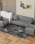 Jacquard Sofa Cover (Pastel Dark Grey Square Knit Pattern)