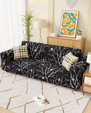 Polyester Sofa Cover (Black Stem Design)