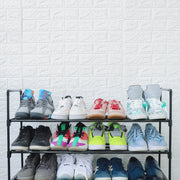 Lukzer 5-Tier Large Dual-Material Shoe Rack – Spacious Storage (Black, Large)