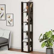 Lukzer 5-Layer Bookshelf & Open Display Rack – White, Wenge & Oak Brown (MR-019)