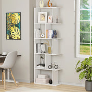 Lukzer Engineered Wood 5-Tier Storage Shelf – Minimalist Bookshelf (MR-018) | Oak Brown, Wenge, White