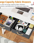 Lukzer Metal Frame Computer Desk – Engineered Wood Top With fabric Drawers (Black Frame/Wenge Board, Black Frame/Oak Brown Board, White Frame/White Board, White Frame/Oak Brown Board) (Model: STM-006)