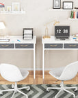 Lukzer Metal Frame Computer Desk – Engineered Wood Top With fabric Drawers (Black Frame/Wenge Board, Black Frame/Oak Brown Board, White Frame/White Board, White Frame/Oak Brown Board) (Model: STM-006)