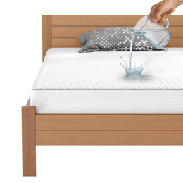 Lukzer Quilted Cotton Waterproof Mattress Protector   White (MTP-QWH-001)