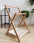 Lukzer X-Shape Bamboo Clothes Rack with Double Hanging Rods & Storage Shelf | Freestanding Garment Organizer Stand | Foldable, Durable, Multipurpose Clothing Rack for Bedroom, Hallway & Laundry Room.