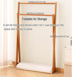 Lukzer X-Shape Bamboo Clothes Rack with Double Hanging Rods & Storage Shelf