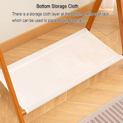 Lukzer X-Shape Bamboo Clothes Rack with Double Hanging Rods & Storage Shelf