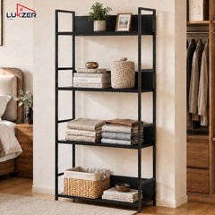 Lukzer 4-Tier Multipurpose Kitchen Organizer Rack (MMR-001/Black)